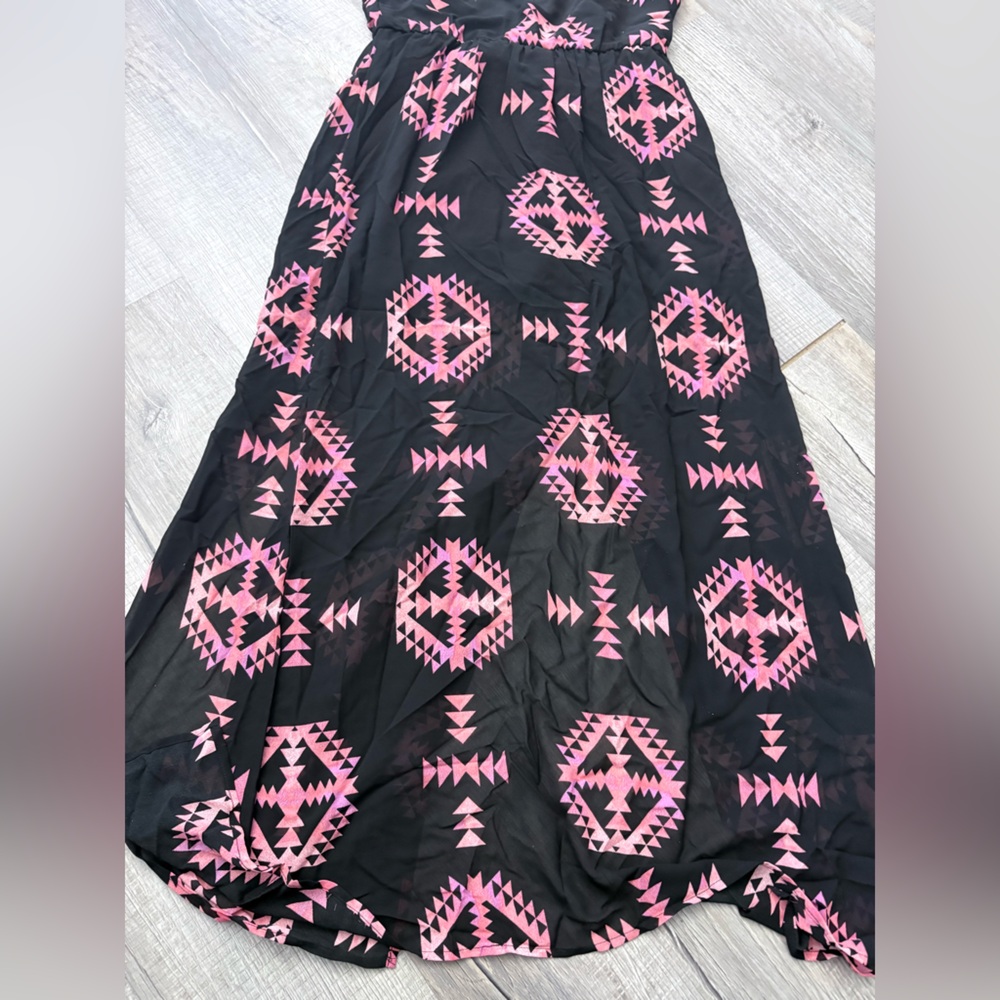 New Heart Soul Women's Dress large Aztec Boho Maxi Babydoll beach float - Picture 5 of 6